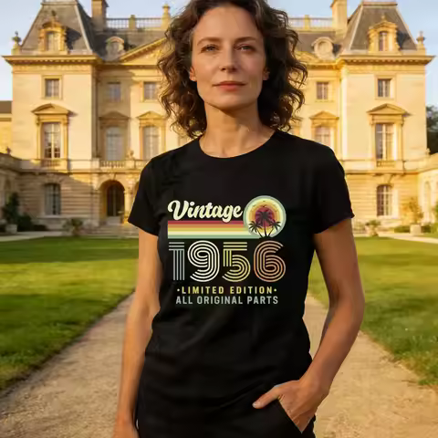 70th Birthday T-shirt Born in 1956 70 Years Old Gifts Vintage Palm Trees Sunset 70th Birthday Party