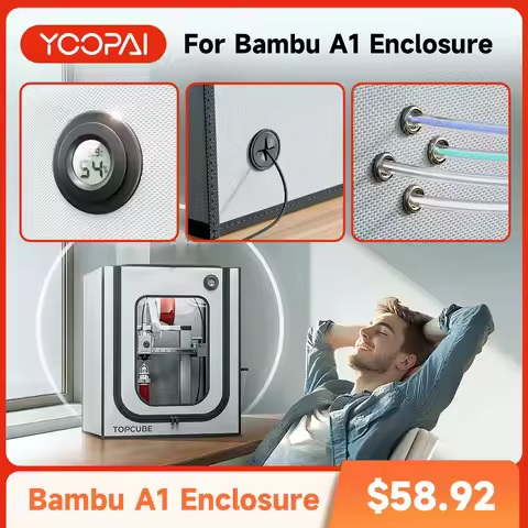 Yoopai 3D Printer Enclosure for Bambu Lab A1 3D Printer House Cover with LED Light Constant Temperat