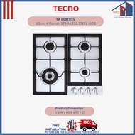 TECNO TA 608TRSV 60cm, 4 Burner STAINLESS STEEL HOB