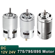 ❤775 795 895 DC Motor 12-24V High-speed Large Torque Motors Ball Bearing Fan Blades for DIY Mode ❀☫