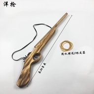 Wooden indoor rubber band shooting archery children's toys wooden wooden gun set pistol crossbow arc