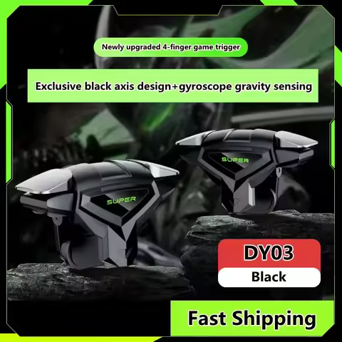 DY03 NEW Mobile Phone ABS+Alloy PUBG Game Trigger Buttons 4-fingers Linkage L1 R1 Physical Gamepad f