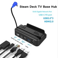 5 in 1 TV Base Stand Hub for Steam Deck Game Console 4K@60Hz 1000Mbps LAN Docking Station HDMI-compatible Gaming essorie
