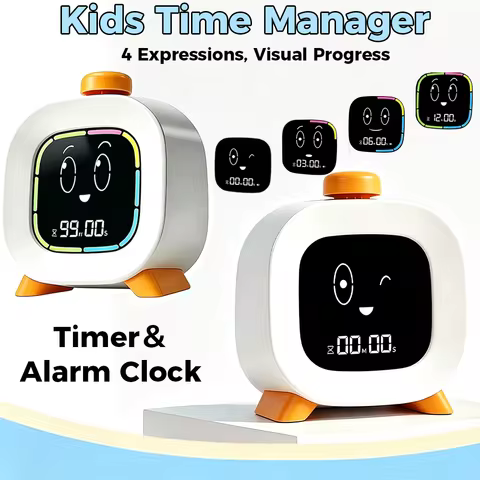 Multifunction Visual Timer Digital Countdown Timer Alarm Clock With 4 Expressions 99-Minute Silent T