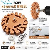 SUYOUPH Decal Eraser Wheel, Rubber Eraser Wheel 20mm Car Adhesive Remover,  Soft Wheel Glue Remover 
