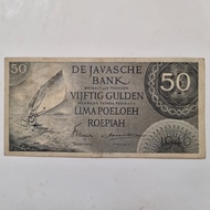 uang kuno 50 gulden / 50 roepiah Indonesia tahun 1946 emisi federal