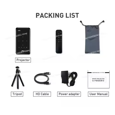 Portable DLP Mini Pocket Projector P09-II - Android 9.0, 2GB RAM+32GB, WIFI5, BT4.2, 4K HD LED Beame