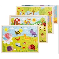 60pcs Wooden Puzzle Kids Puzzle Building Puzzle Suitable 3 to 8 Years Animals Puzzle Mainan Pazel Ka