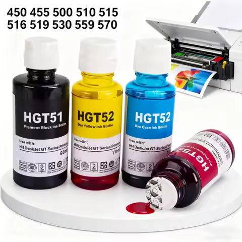 1set GT51 GT52 4Color Refill Dye Ink For HP Smart Tank 450 455 500 510 515 516 519 530 559 570 610 6