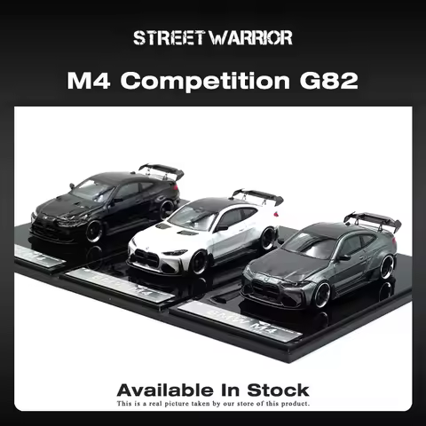 SW In Stock 1:64 G82 M4 Competition Gray Black White Diecast Diorama Car Model Collection Street Wea