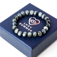 LUCY SUMMER กำไลข้อมือหินแท้ Eagle eyes - อีเกิ้ลอาย หินตาเหยี่ยว พรีเมี่ยม (กำไลหินแท้ รับประกันหิ