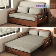 折疊梳化床 沙發床 小戶型伸縮沙發油蠟皮 棉麻 多功能sofa