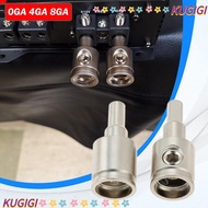 KUGIGI Car Audio Connector, Gold Silver Pure Copper Car Speaker Wire Terminal, 0GA 4GA 8GA Wire Redu
