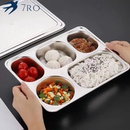 304 Grade Stainless Steel Fast Food Plate Lunch Box With Compartments For Student Home Rice And Cafe