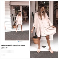 LA BOHEME GIRLS linen blend oscar dress