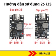Charging circuit 2S 3S Booster Type-C USB 2s / 3S BMS 15W 8.4V 12.6V 1.5A 5V input charging