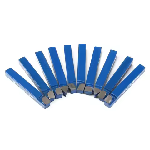 10pcs 1/4 Inch Carbide Tip Tools C6 Drill Bit Cutting Set Metal Lathe Tools Blue For CNC Lathe Turni