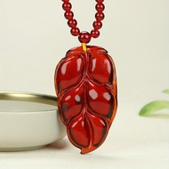 New Product Natural Amber Hand-Polished Blood Amber Get Rich One Time Necklace Men Women Style