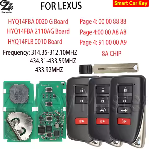 Zz HYQ14FBA/FBB/FLB 8A Chip 314.3/433.58MHZ Proximity Car Remote Key For Lexus ES300H ES350 GS350 GS