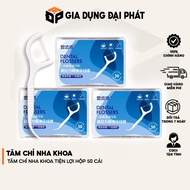 Dental floss toothpick box of 50, dental floss toothpick floss pick