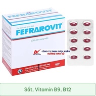 FEFRAROVIT PV - IRON SUPPLEMENT, VITAMIN B9, B12 - BOX OF 100 TABLETS