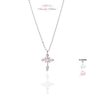 Aurelia Atelier Rhodium Serenity Cross Necklace | Rantai Serenity Cross Rhodium