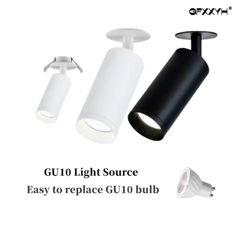 Modern indoor lighting gu10 spotlights white black mounted surface adjustable downlight 5w 360° Rota