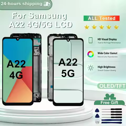 OLED For Samsung Galaxy A22 5G LCD SM-A226B Display Touch Screen For Samsung A22 4G LCD SM-A225F Dig