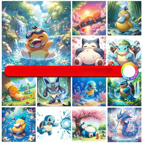 MINISO Frameless Diamond Painting Kit Pokémon Anime Dragon Diamond Embroidery Cartoon Art Children's