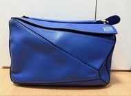 Loewe Puzzle Bag Blue Leather Medium