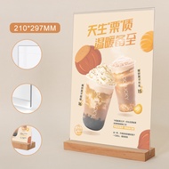 1Pc A4/A5/A6 Acrylic T-Shape Display Stand Menu Paper Display Stand Picture Frame Double Sided Plast