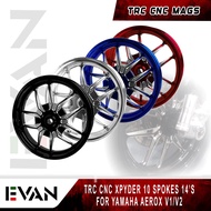 EVAN Shop TRC CNC XPYDER 10 Spokes Mag Wheels (2.5F x 3.5R x 14) for Aerox v1/v2 Motorcycle 7704