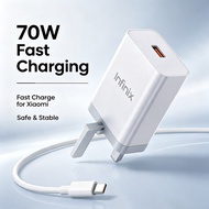 Charger 45W 68W 70W For Infinix UK Plug Full Set Charger with Cable for Infinix Phone Only (Super Ch