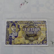 Uang Kuno ORIBA ORI Baru 1949 100 Rupiah AUNC UNC Baca Deskripsi