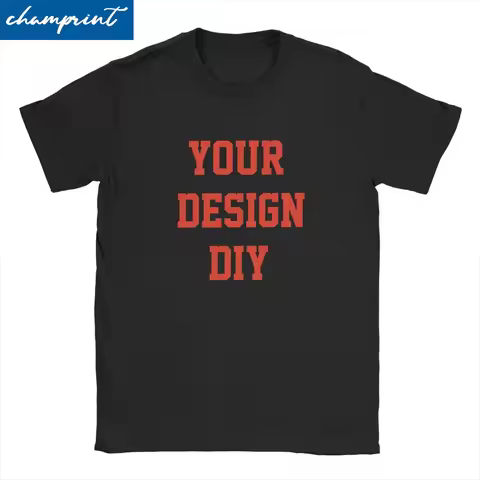 Your Design T-Shirts for Men Customized POD DIY T Shirts Vintage Big Tall Tee Shirt Oversized 4XL 5X