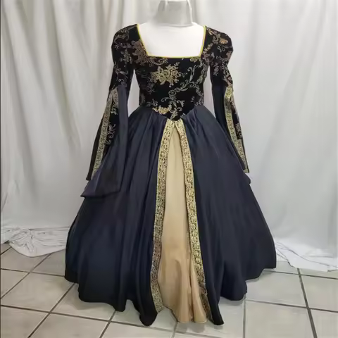 15th Century Tudor Queen Elizabethan Anne Boleyn Costume Medieval Royal Court Vintage Renaissance Ba