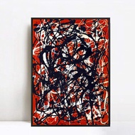 ศิลปะผนังแบบนามธรรมรูปทรงอิสระ Jackson Pollock Canvas Art (2432สีดำแว่นตาแฟชั่นกรอบชนิดบางมาก)