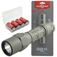G2X Pro 600 Lumen Tactical EDC Flashlight Bundle with 4 Extra SureFire CR123A Batteries and Lightjun