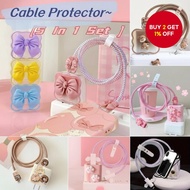 Cute Cartoon Charger Case Cable Protector for IP Fast Charger 20w/18w 5pcs Set