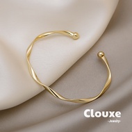 [Clouxe] Simple Wave Open Bracelet High Accessories Q111
