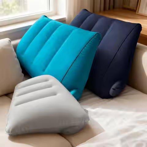 2026 Inflatable Cushion Pillow Lightweight Portable Triangular Wedge Pillow Dual Inflation Mode Buil