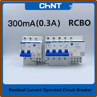 ZFEIO CHINT เบรกเกอร์ที่เหลือ NXBLE 2P 4P 32A 63A 100A 300MA 0.3A RCBO MJLED