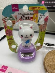 貓太陽能搖頭公仔 貓髮夾 Cat solar shaking head doll cat hairpin