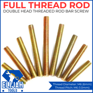 Full Thread M6 Dual Head Threaded Rod Bar Screw Bolt Elijah Tools