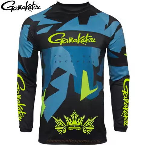 Gamakatsu Summer Fishing Jersey Breathable Quick Dry Fishing Long-sleeve Anti-UV Clothing Fishing Sh