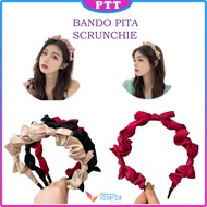 BANDO KOREA DEWASA TIGA PITA SCRUNCHIE BANDANA ANAK BAHAN SATIN AKSESORIS RAMBUT FASHION IMPORT PTT