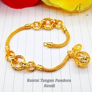 Rantai Gelang Tangan Pandora Kendi Emas 916/22K Bracelet