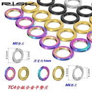 All Titanium Alloy RISK TC4 Gasket M5 M6 1mm Thickness Law Judicial Suitable For 5mm 6mm Screws