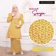By Melia Design Baju Hot Raya 2024  Kurung Puff moden Corak Bunga Cotton ironless Premium Lembut Sulam Lace biku