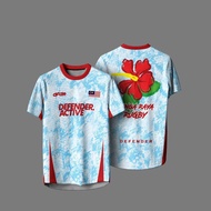 Bunga Raya Print Rugby Jersey Defender Active Sport Wear
